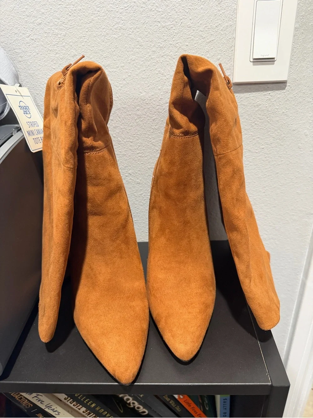 Express Chestnut Suede Knee High Stiletto Boots